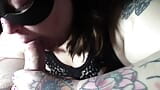 BBW blowie mask tattoos big titties with jizz in the mouth snapshot 4