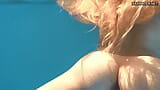 Blonde Latvian Nata Ocean swimming topless snapshot 15