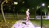 Openbare exhibitionist stapt en komt klaar op straat snapshot 2