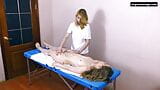 Tight petite first timer on massage table in oil snapshot 1