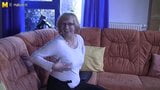 German granny masturbating on the couch snapshot 2