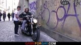 Gay homosexual seduces muscle hetero biker snapshot 3