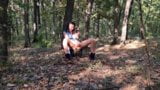 I catch her masturbating in the forest! She cums! snapshot 7