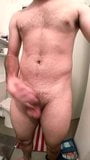 Playing with my big cock in the bathroom snapshot 1