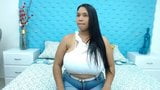 BBW Latina flashes gigantic boobs on cam snapshot 12