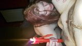 Isteri montel Miss Lizz Femdom suami dengan candle wax snapshot 10