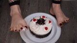 ASMR Binaural Feet Cake Smash Food Play snapshot 2