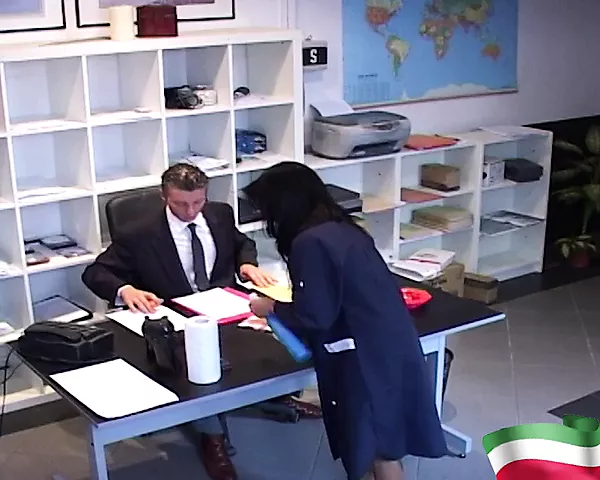Hidden camera films the boss fucking the cleaning lady