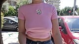 I walk around the city and flash my breasts in public snapshot 9