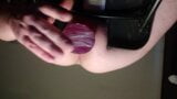 Giant buttplug prolapse and gape from chair snapshot 3