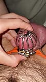 21 minutes of desperate masturbating in mini chastity cage without cum shot snapshot 1