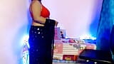 Desi Bhabhi slowly removes her clothes, exposes her sexy boobs and does self sex and does hot pussy fingering. snapshot 6