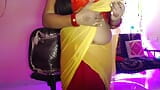 Hot Bhabhi pressed her boobs and gently pinched her nipples while opening her bra. snapshot 23