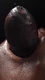 Hard jerking off hard black cock with pre-cum snapshot 1