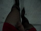 Joana V0mit Cd walking in black fishnet stockings and heels snapshot 4