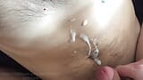 A student in cum , sucked a huge daddy 's cock and got cumshots on his face and body ! snapshot 13