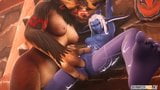 Pharah, cul sexy, fait du vélo avec un gode dans la chatte snapshot 3