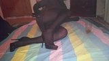 black pantyhose encasement in heels snapshot 3