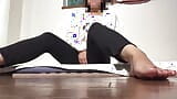 - A cute woman who when she does yoga and touches it and sprees snapshot 3