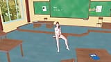 An animated 3d sex video of a cute girl giving sexy poses inside the class room snapshot 1