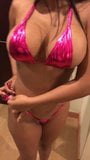 Thai babe Pink metallic bikini snapshot 1