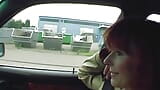 A wild German chick sucking and riding a hard cock in the car snapshot 3