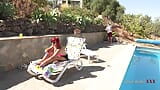 AuntJudysXXX - 64yo Busty Mature GILF Mrs. Linda Fucks Her Gardener by the Pool  snapshot 1