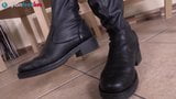 Italian Domme boots and black pantyhose humiliation snapshot 1