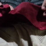 Handjob with maroon satin silky suit of neighbour (05) snapshot 2