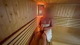 Risky masturbation in sauna ending with huge cumshot, walked in on me snapshot 5