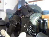 Webcam wank in rubber. snapshot 10