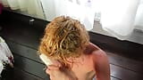 Topless hair combing snapshot 1