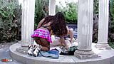 Latina milf damaris y nena negra nancy love en un increíble trío al aire libre snapshot 16