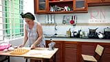 Ravioli Time! Naked Cooking. Regina Noir, a nudist cook at nudist hotel resort. Nude maid. Naked housewife. Camera 1 snapshot 2