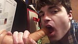 Slutty Twink Niko Springs Talks Dirty and Sucks on Big Dildo snapshot 8