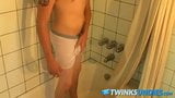 Twink Gran Thiller fills his undies with cum while showering snapshot 8