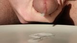 Another load of close-up cum from my circumcised cock snapshot 5