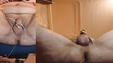 Dripping precum then shooting a bit load through my hollow sound while estimming snapshot 13