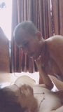 Gay Sex : Indonesian bald tattoo & Sissy white (bareback) snapshot 1