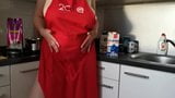 BBW milf in kitchen show her big natural boobs snapshot 1