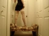 Camming Pioneer In Black With White Stockings snapshot 3