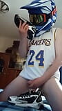 basketball player plays with his sneakers before going to bed and cums snapshot 4