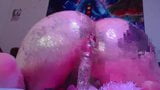 Oily Glitter Girl with Clear Dildo Canes Herself snapshot 7