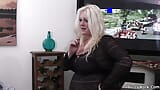 Busty blonde plumper jumping boss cock snapshot 5