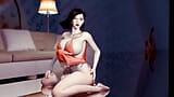 Соло красотки жены с большими сиськами с дилдо - хентай, 3D, без цензуры V337 snapshot 11