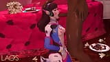 Возбужденная Overwatch D.VA в ее комбинезоне сосет огромную шоколадную конфету snapshot 3