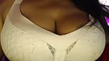 Desi sexy Bhabhi takes out her boobs from the bra and pinches her nipples. snapshot 13