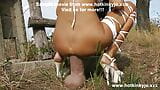 Hotkinkyjo in witte strips neukt haar kont met een enorme dildo van mrhankey & anale verzakking snapshot 5