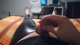 Wanking with latex legging snapshot 6