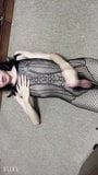 Japanese CD Nicola Masturbates in Body Stocking snapshot 4